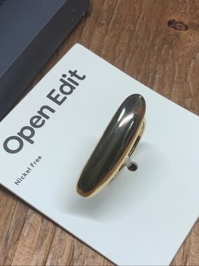 Open Edit Gold Smooth Bar Statement Ring - 8